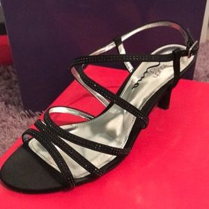 Stunning black rhinestone sandals